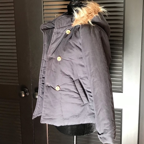 Honey Bee Double Breasted Blue Coat, Removable Hood, Nice, Thick & Soft, Size 15 - Picture 16 of 16